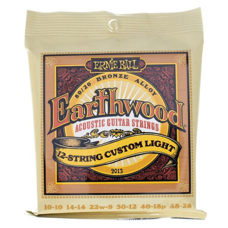 Ernie Ball EARTHWOOD 12-STRING CUSTOM LIGHT  BRONZE 10-48 acoustic steel strings
