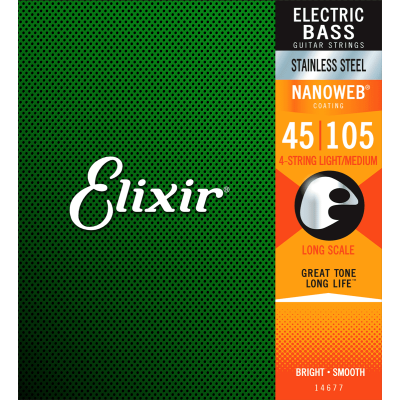 Elixir 14677 Nanoweb струны для бас-гитары