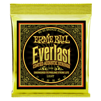 Ernie Ball EVERLAST LIGHT COATED 80/20 BRONZE 11-52 akustiskās ģitāras stīgas