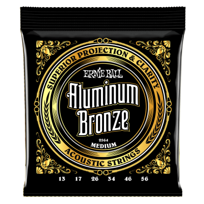 Ernie Ball MEDIUM ALUMINUM BRONZE 13-56 струны для акустической гитары