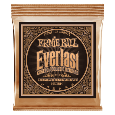 Ernie Ball EVERLAST MEDIUM COATED PHOSPHOR BRONZE 13-56 akustiskās ģitāras stīgas