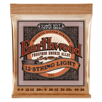 Ernie Ball EARTHWOOD 12-STRING LIGHT PHOSPHOR BRONZE 9-46 acoustic steel strings