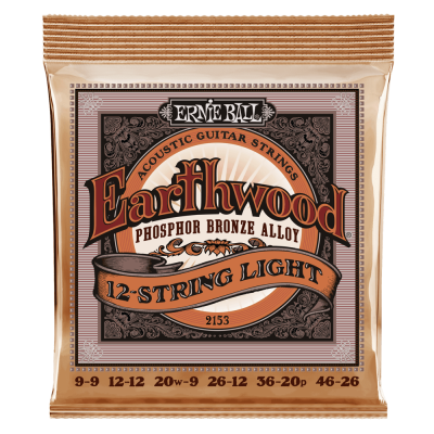 Ernie Ball EARTHWOOD 12-STRING LIGHT PHOSPHOR BRONZE 9-46 akustiskās ģitāras stīgas