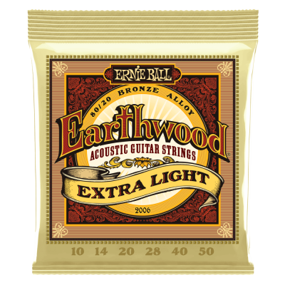 Ernie Ball EARTHWOOD EXTRA LIGHT 80/20 10-50 akustiskās ģitāras stīgas