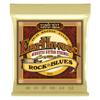 Ernie Ball EARTHWOOD ROCK AND BLUES 80/20 10-52 akustiskās ģitāras stīgas 
