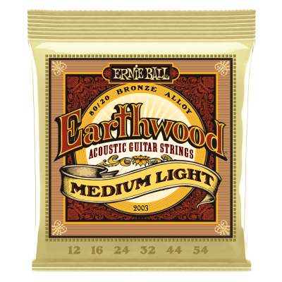 Ernie Ball EARTHWOOD MEDIUM LIGHT 80/20 12-54 akustiskās ģitāras stīgas