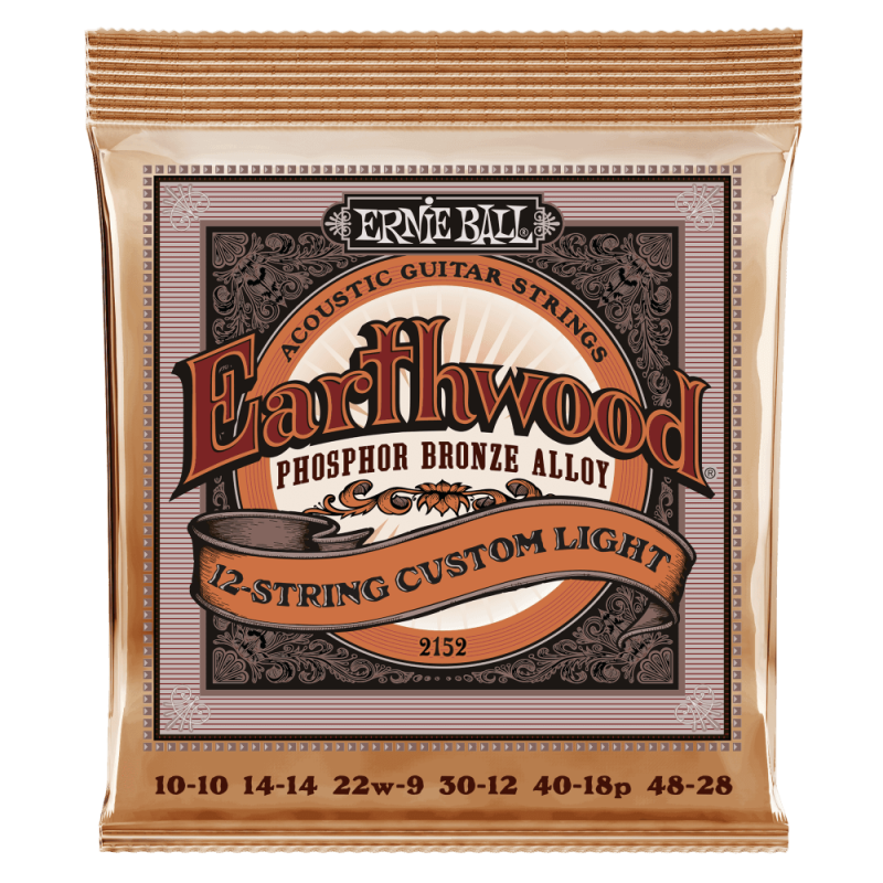 Ernie Ball EARTHWOOD 12-STRING CUSTOM LIGHT PHOSPHOR BRONZE 10-48 acoustic steel strings