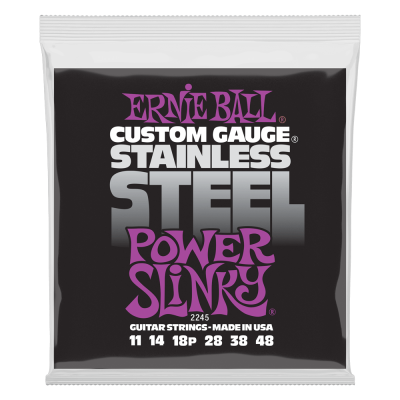 Ernie Ball STAINLESS STEEL WOUND POWER SLINKY 11-48 electric guitar strings