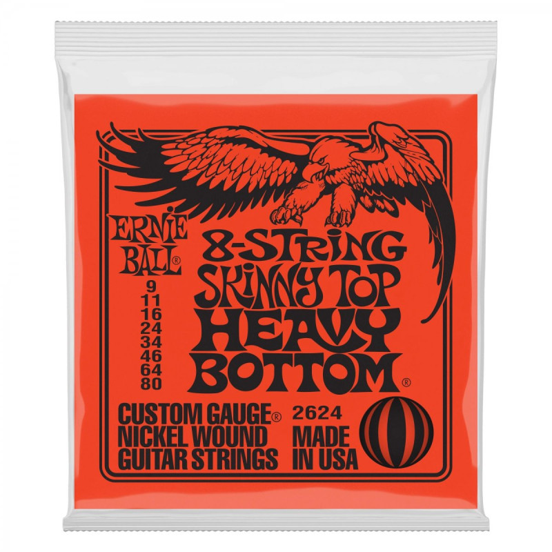 Ernie Ball SKINNY TOP HEAVY BOTTOM SLINKY 8-STRING 09-80 elektriskās ģitāras stīgas