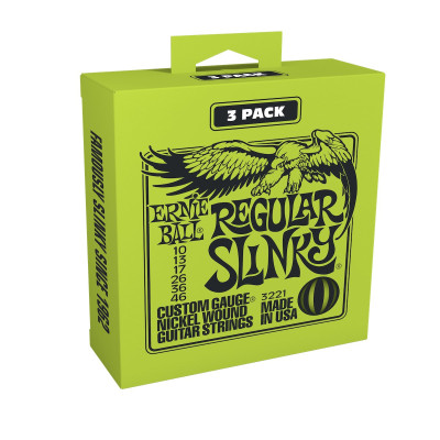 Ernie Ball REGULAR SLINKY 10-46 3-PACK elektriskās ģitāras stīgas