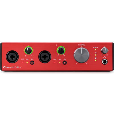 Focusrite clarett+ 2pre Audio interfeiss