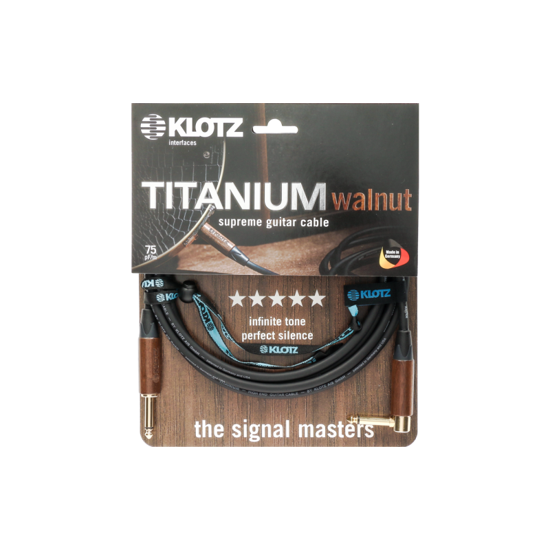 KLOTZ TITANIUM walnut 6m (ar zelta pārklājumu) Ģitāras Vads