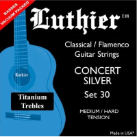 Luthier 30 concert silver titanium trebles classical guitar strings 